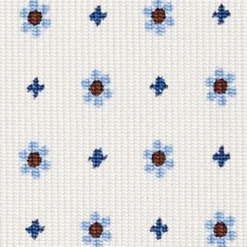 CRAVATTA SARTORIALE CLASSICA IN SETA BIANCA Microfantasia fiore
