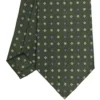 CRAVATTA SARTORIALE CLASSICA IN SETA VERDE OLIVA Microfantasia fiore