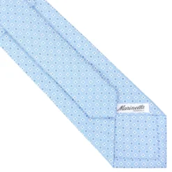 CRAVATTA SARTORIALE CLASSICA IN SETA AZZURRA Microfantasia fiore