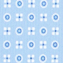 CRAVATTA SARTORIALE CLASSICA IN SETA AZZURRA Microfantasia fiore