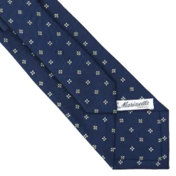 CRAVATTA SARTORIALE CLASSICA IN SETA BLU SCURO Microfantasia fiore