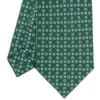 CRAVATTA SARTORIALE CLASSICA IN SETA VERDE OLIVA Microfantasia fiore