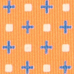 CRAVATTA SARTORIALE CLASSICA IN SETA ARANCIONE Microfantasia fiore