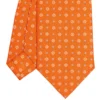 CRAVATTA SARTORIALE CLASSICA IN SETA ARANCIONE Microfantasia fiore