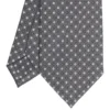 CRAVATTA SARTORIALE CLASSICA IN SETA GRIGIO SCURO Microfantasia fiore