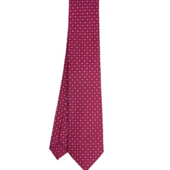 CRAVATTA SARTORIALE CLASSICA IN SETA FUCSIA Microfantasia fiore