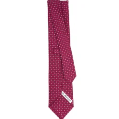 CRAVATTA SARTORIALE CLASSICA IN SETA FUCSIA Microfantasia fiore