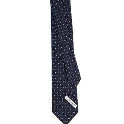 CRAVATTA SARTORIALE CLASSICA IN SETA BLU SCURO Microfantasia fiore