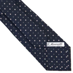 CRAVATTA SARTORIALE CLASSICA IN SETA BLU SCURO Microfantasia fiore