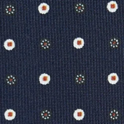 CRAVATTA SARTORIALE CLASSICA IN SETA BLU SCURO Microfantasia fiore