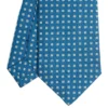 CRAVATTA SARTORIALE CLASSICA IN SETA BLU MEDIO Microfantasia fiore