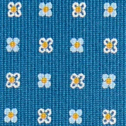 CRAVATTA SARTORIALE CLASSICA IN SETA BLU MEDIO Microfantasia fiore