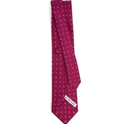 CRAVATTA SARTORIALE CLASSICA IN SETA FUCSIA Microfantasia fiore