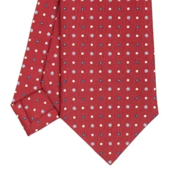 CRAVATTA SARTORIALE CLASSICA IN SETA BORDEAUX Microfantasia fiore