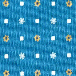 CRAVATTA SARTORIALE CLASSICA IN SETA BLU MEDIO Microfantasia fiore