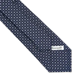 CRAVATTA SARTORIALE CLASSICA IN SETA BLU SCURO Microfantasia fiore