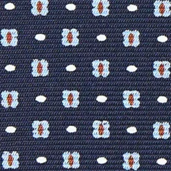 CRAVATTA SARTORIALE CLASSICA IN SETA BLU SCURO Microfantasia fiore