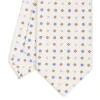 CRAVATTA SARTORIALE CLASSICA IN SETA BIANCA Microfantasia fiore