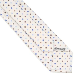 CRAVATTA SARTORIALE CLASSICA IN SETA BIANCA Microfantasia fiore