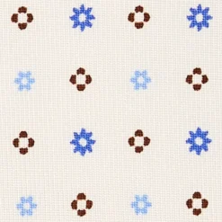 CRAVATTA SARTORIALE CLASSICA IN SETA BIANCA Microfantasia fiore