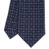 CRAVATTA SARTORIALE CLASSICA IN SETA BLU SCURO Microfantasia fiore