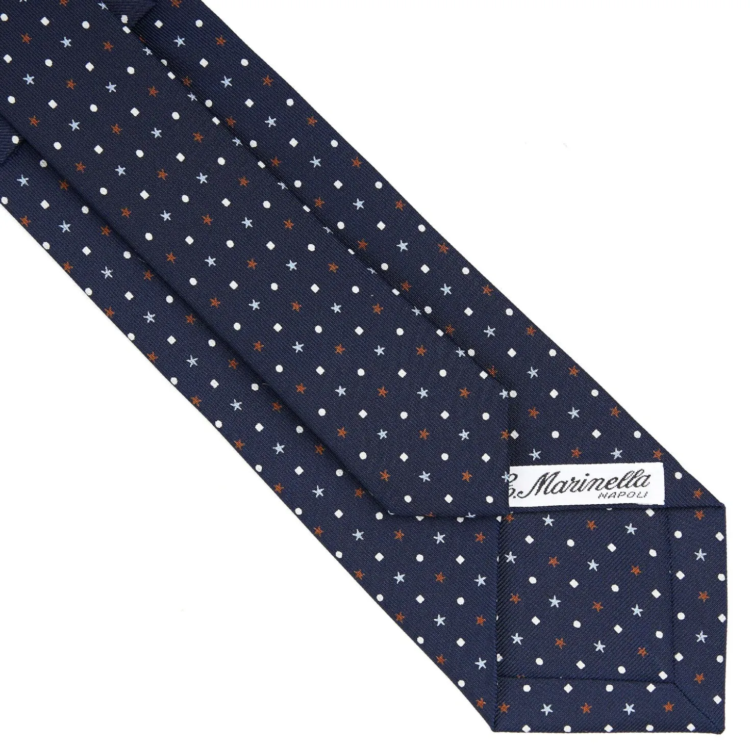 CRAVATTA SARTORIALE CLASSICA IN SETA BLU SCURO Microfantasia fiore
