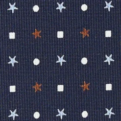 CRAVATTA SARTORIALE CLASSICA IN SETA BLU SCURO Microfantasia fiore