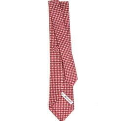 CRAVATTA SARTORIALE CLASSICA IN SETA BORDEAUX Microfantasia fiore
