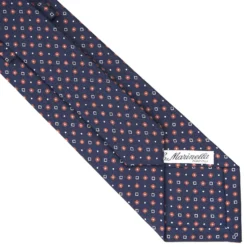 CRAVATTA SARTORIALE CLASSICA IN SETA BLU SCURO Microfantasia fiore