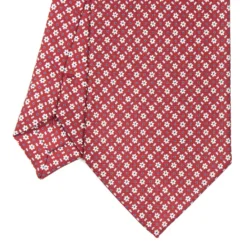 CRAVATTA SARTORIALE CLASSICA IN SETA BORDEAUX Microfantasia fiore