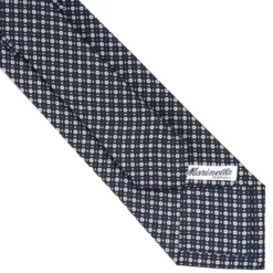 CRAVATTA SARTORIALE CLASSICA IN SETA BLU SCURO Microfantasia fiore