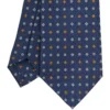 CRAVATTA SARTORIALE CLASSICA IN SETA BLU Microfantasia fiore
