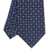 CRAVATTA SARTORIALE CLASSICA IN SETA BLU Microfantasia fiore