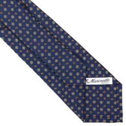 CRAVATTA SARTORIALE CLASSICA IN SETA BLU Microfantasia fiore