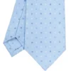 CRAVATTA SARTORIALE CLASSICA IN SETA AZZURRA Microfantasia fiore