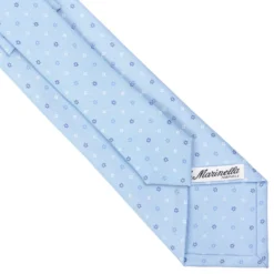 CRAVATTA SARTORIALE CLASSICA IN SETA AZZURRA Microfantasia fiore