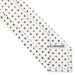 CRAVATTA SARTORIALE CLASSICA IN SETA BIANCA Microfantasia fiore