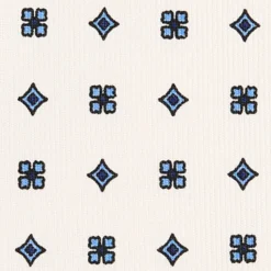 CRAVATTA SARTORIALE CLASSICA IN SETA BIANCA Microfantasia fiore