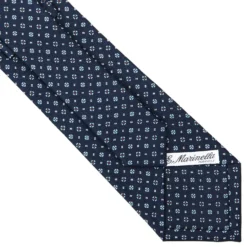 CRAVATTA SARTORIALE CLASSICA IN SETA BLU SCURO Microfantasia fiore