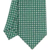 CRAVATTA SARTORIALE CLASSICA IN SETA VERDE SCURO Microfantasia fiore