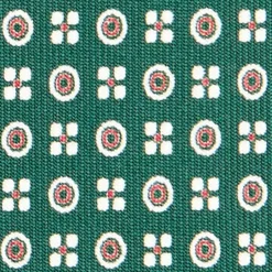 CRAVATTA SARTORIALE CLASSICA IN SETA VERDE SCURO Microfantasia fiore