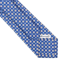 CRAVATTA SARTORIALE CLASSICA IN SETA BLU Microfantasia fiore