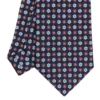 CRAVATTA SARTORIALE CLASSICA IN SETA BLU SCURO Microfantasia fiore