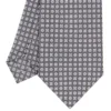 CRAVATTA SARTORIALE CLASSICA IN SETA GRIGIO SCURO Microfantasia fiore