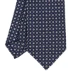CRAVATTA SARTORIALE CLASSICA IN SETA BLU SCURO Microfantasia fiore