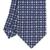 CRAVATTA SARTORIALE CLASSICA IN SETA BLU SCURO Microfantasia fiore
