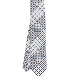 CRAVATTA SARTORIALE CLASSICA IN SETA BIANCA Patchwork