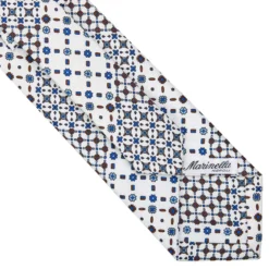 CRAVATTA SARTORIALE CLASSICA IN SETA BIANCA Patchwork
