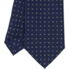 CRAVATTA SARTORIALE CLASSICA IN SETA BLU SCURO Microfantasia fiore