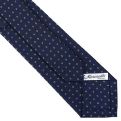 CRAVATTA SARTORIALE CLASSICA IN SETA BLU SCURO Microfantasia fiore